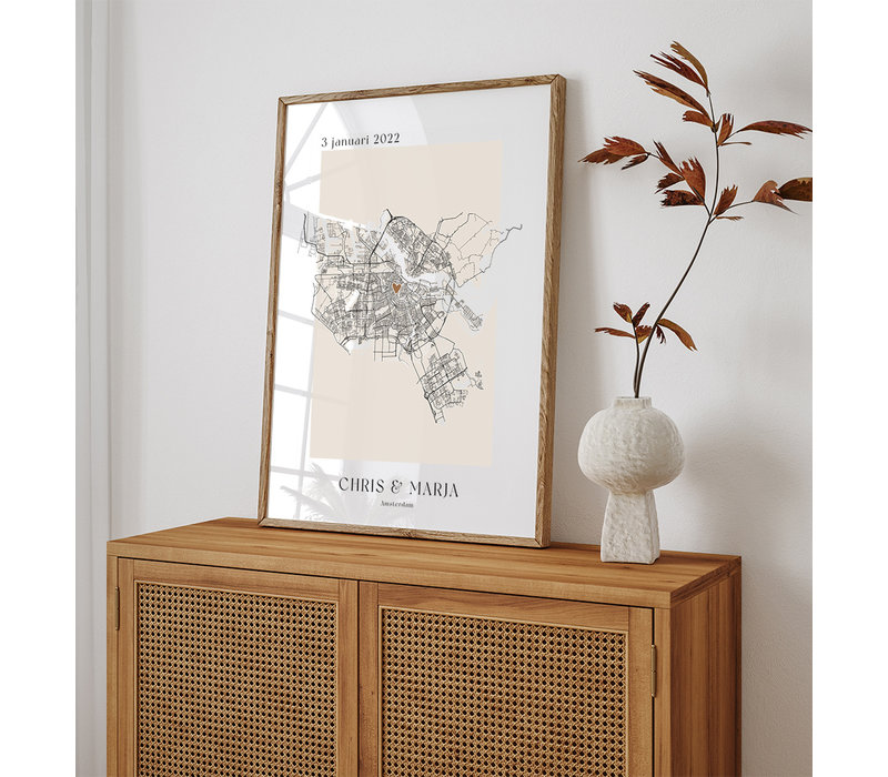Hochzeitsposter Stadtplan - Hochzeitsgeschenk personalisiert - Copy