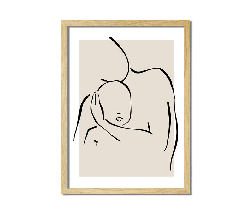 Moeder en baby poster abstract