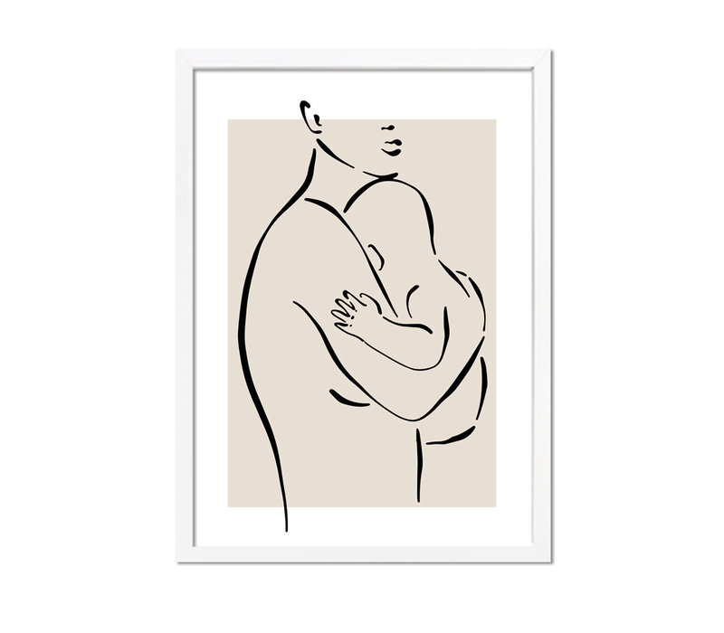 Moeder en baby poster abstract