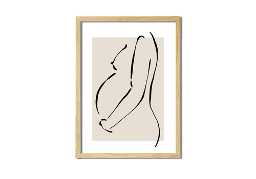 DesignClaud Zwangere vrouw poster abstract