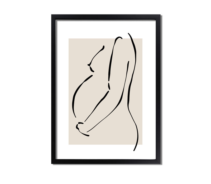 Zwangere vrouw poster abstract