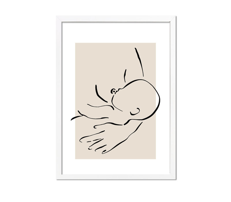 Moeder borstvoeding poster abstract