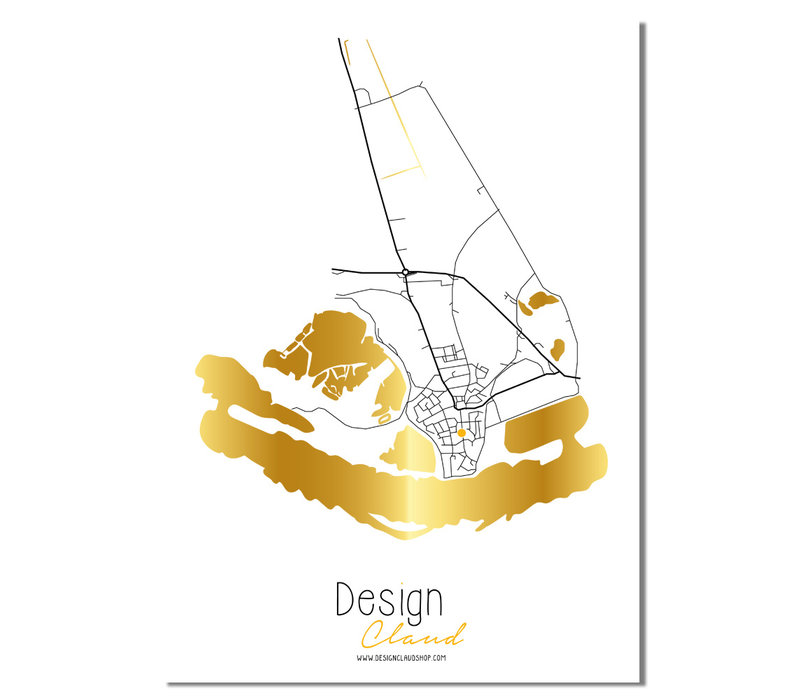 City/Village Map of your choice with Logo - Gold
