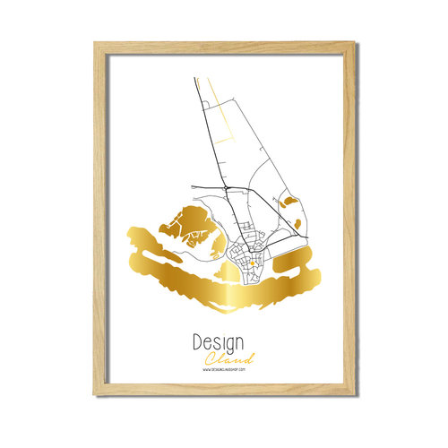 Stadt-/Dorfplan Ihrer Wahl mit Logo – Gold 