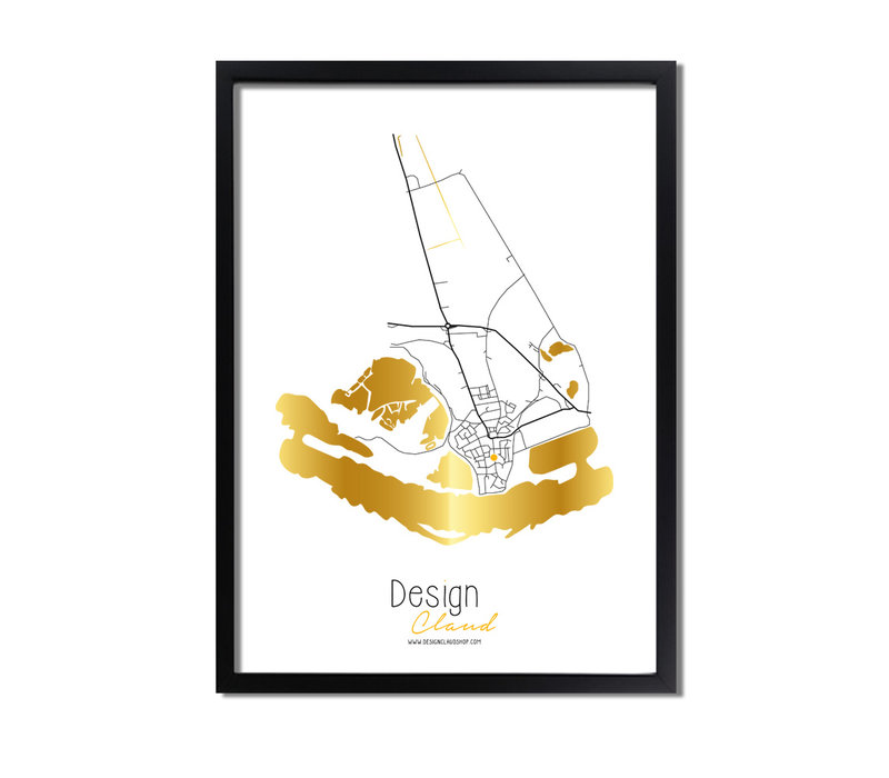 City/Village Map of your choice with Logo - Gold