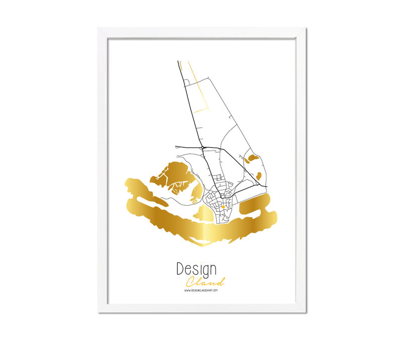 City/Village Map of your choice with Logo - Gold