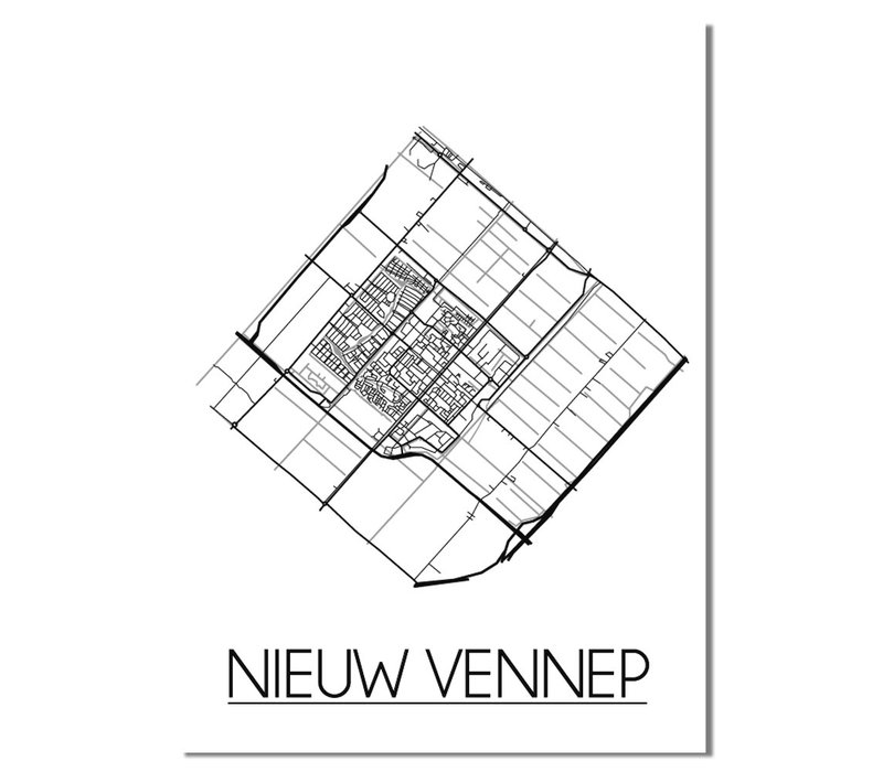 Nieuw Vennep Plattegrond poster