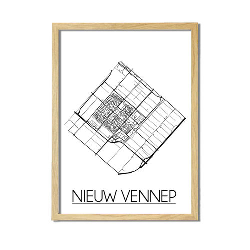 Nieuw Vennep Plattegrond poster 