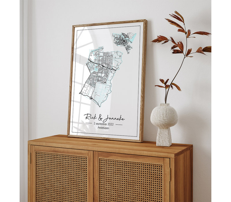 Hochzeitsposter Stadtplan - Hochzeitsgeschenk personalisiert