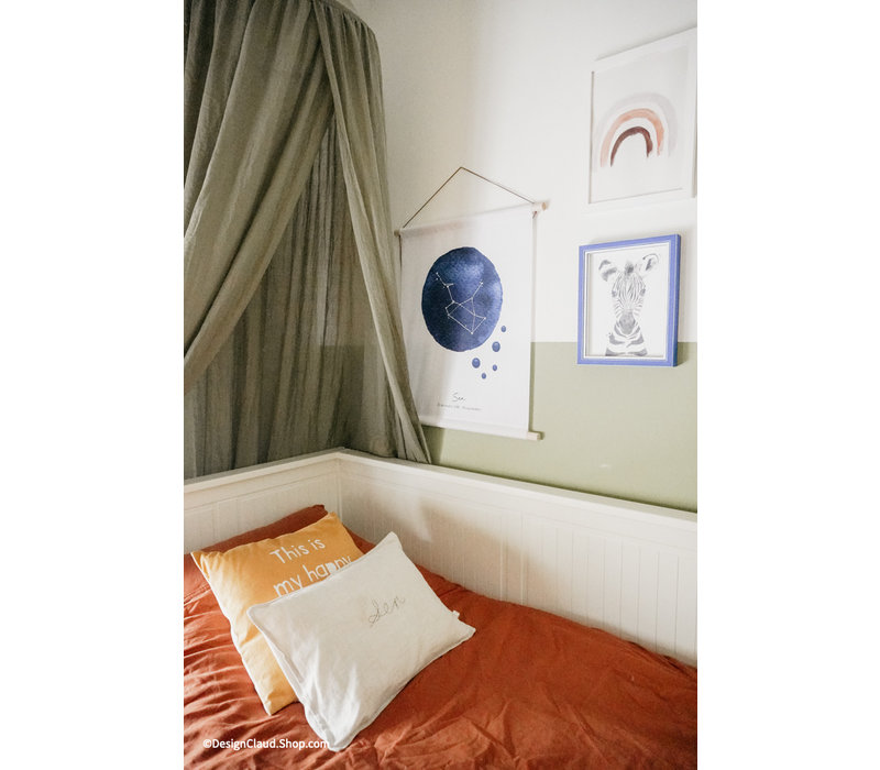 Textilposter Geburtsposter Sternzeichen Altrosa