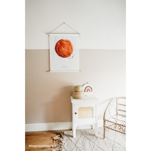 Textile poster Birth poster Zodiac sign Old Pink 