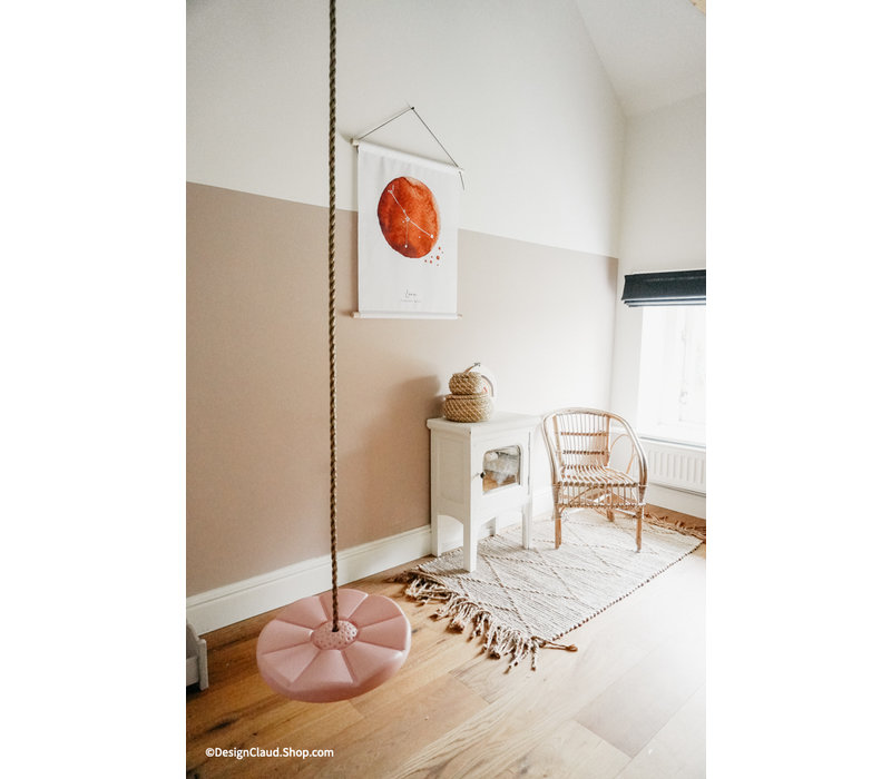 Textilposter Geburtsposter Sternzeichen Altrosa