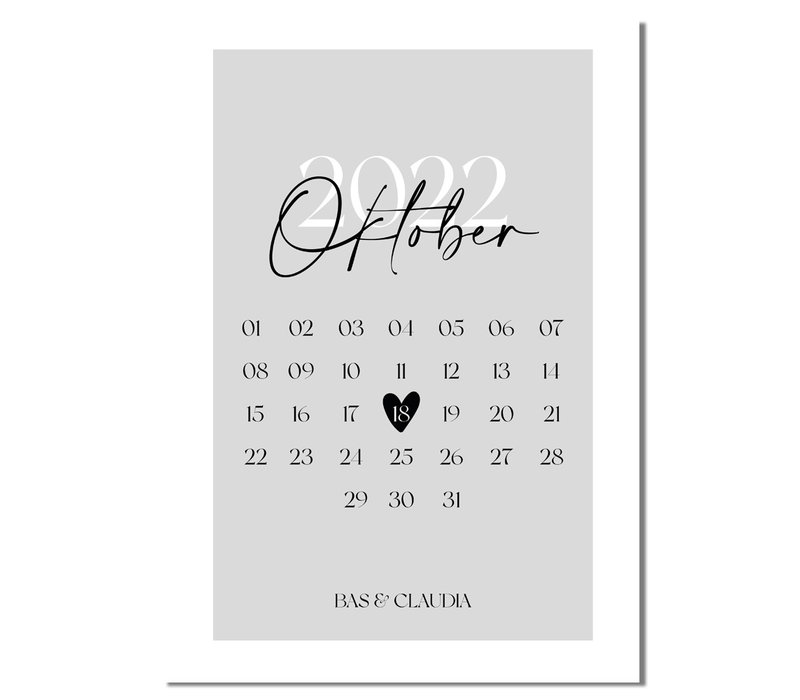Affiche de date - Anniversaire de mariage, Fiançailles
