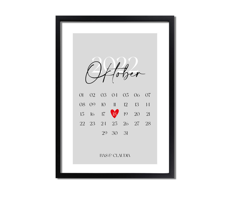 Affiche de date - Anniversaire de mariage, Fiançailles