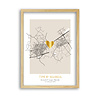 DesignClaud Two City Maps with Gold Heart Poster