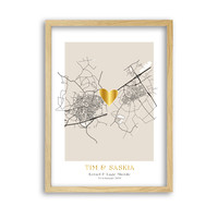 Hochzeitsposter Goldfolie / Silberfolie / Kupferfolie Stadtplan - Hochzeitsgeschenk personalisiert  - Copy