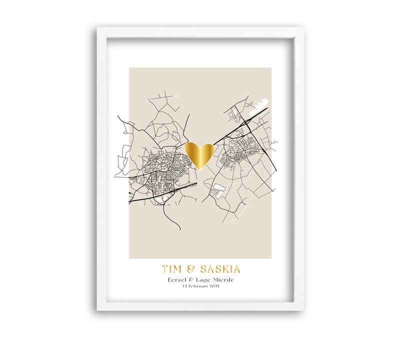 Hochzeitsposter Goldfolie / Silberfolie / Kupferfolie Stadtplan - Hochzeitsgeschenk personalisiert  - Copy