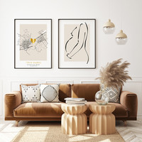 Twee Stadskaarten met Goud hartje poster