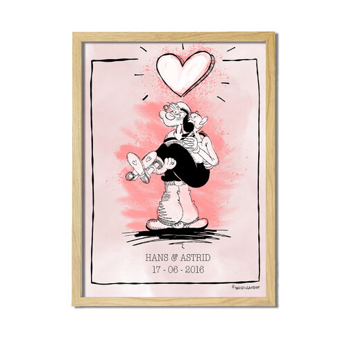 Popeye & Olijfje huwelijks poster 