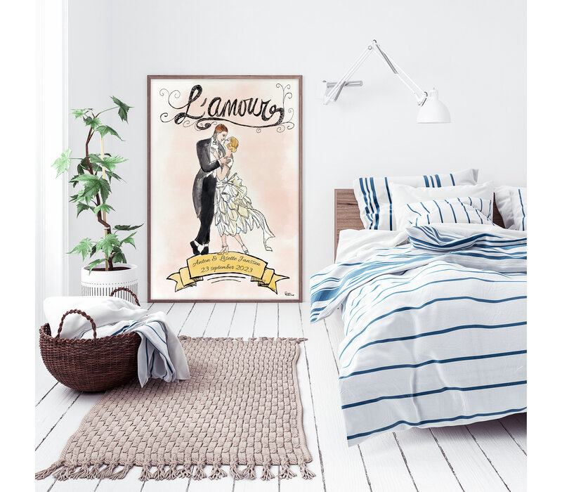 Gepersonaliseerd L' Amour huwelijks poster