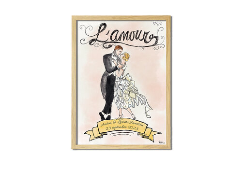DesignClaud L' Amour huwelijks poster