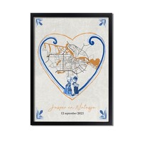 Gepersonaliseerd Holland stadskaart huwelijks poster