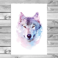 Grafische Poster - Waterverf - Wolf