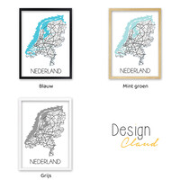 Nederland Plattegrond poster