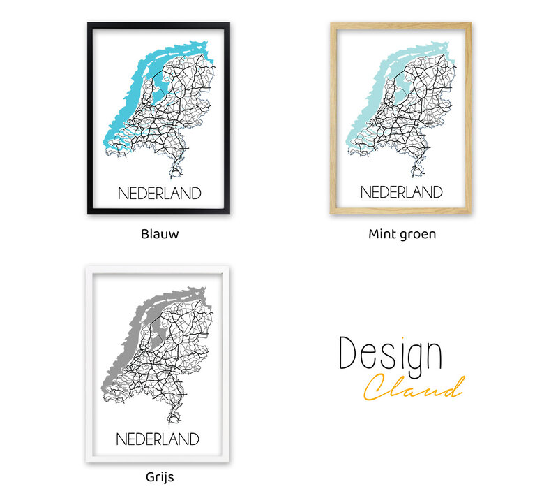 Nederland Plattegrond poster