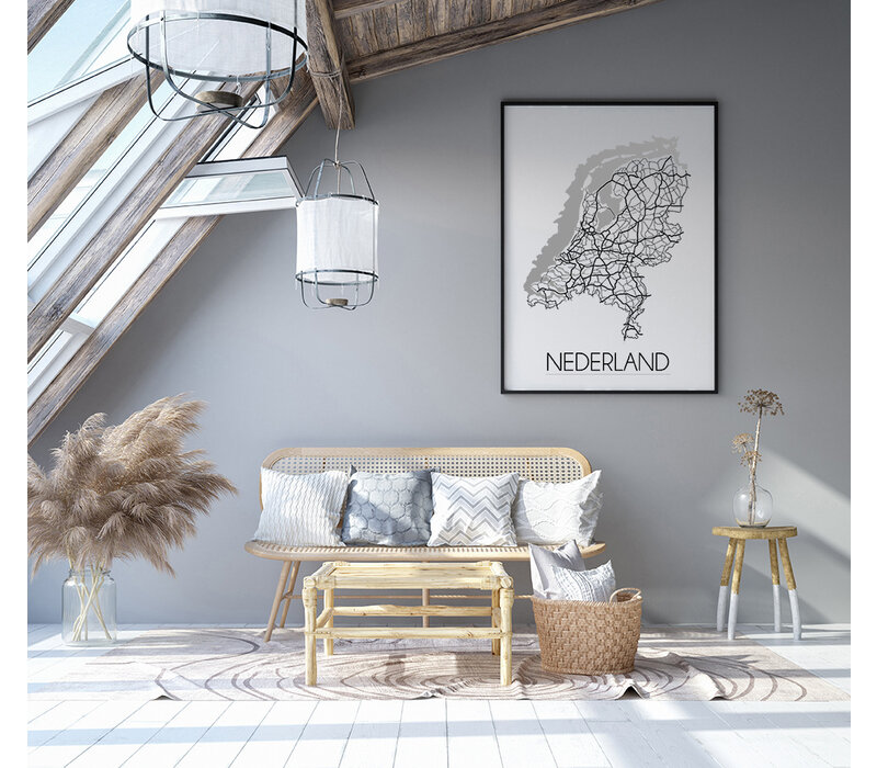 Nederland Plattegrond poster