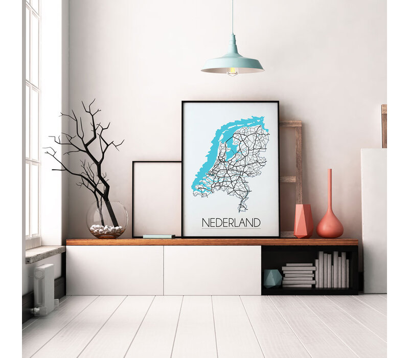 Nederland Plattegrond poster