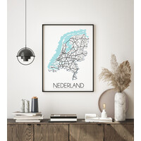 Nederland Plattegrond poster