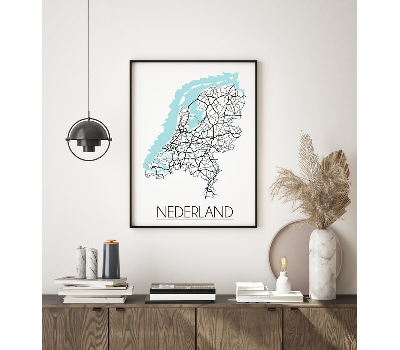 Nederland Plattegrond poster