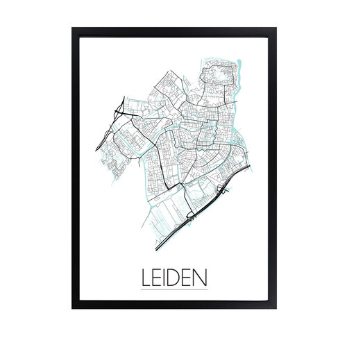 Leiden Plattegrond poster 