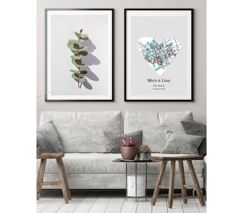 City map in heart