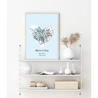 City map in heart