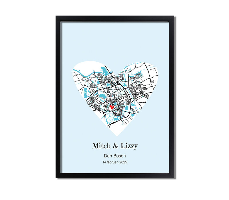 City map in heart