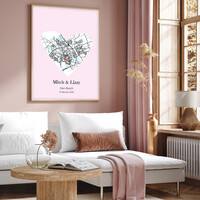 City map in heart