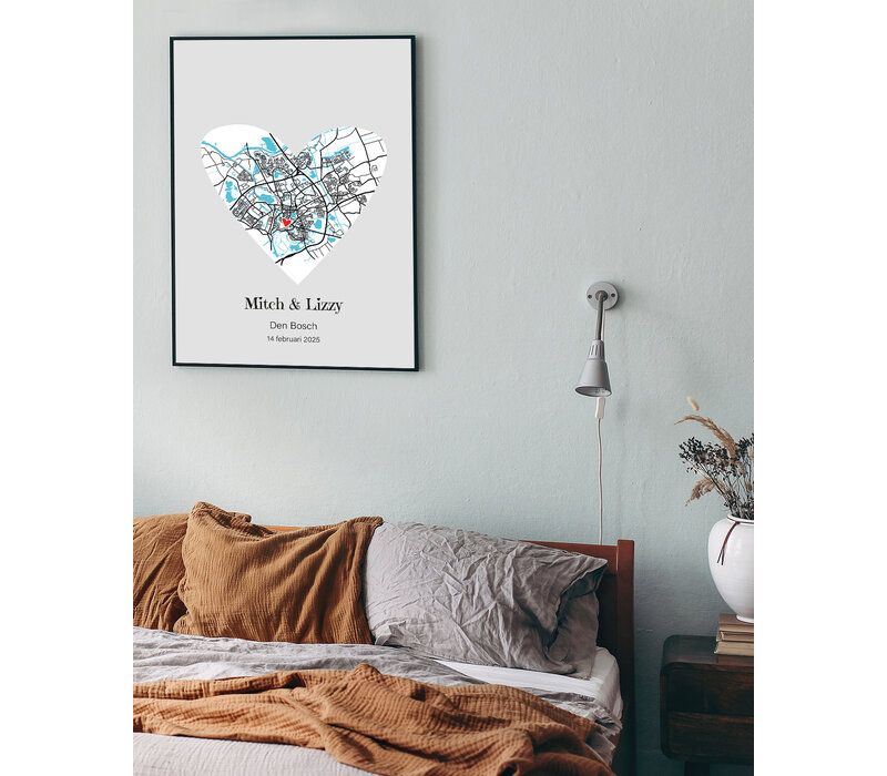 City map in heart