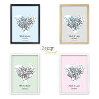 City map in heart