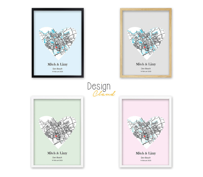 City map in heart