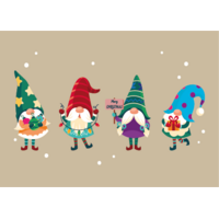 Kerstposter kerstkabouters - Kerstdecoratie