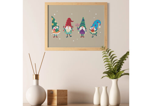 DesignClaud Weihnachtsposter mit Weihnachtswichteln – Weihnachtsdekoration