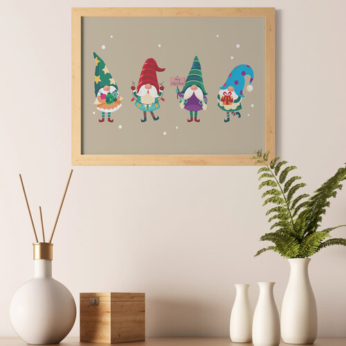Christmas poster Christmas gnomes - Christmas decoration 