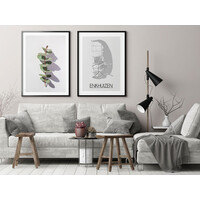 Plattegrond poster naar keuze - Goudfolie, Zilverfolie, Koperfolie