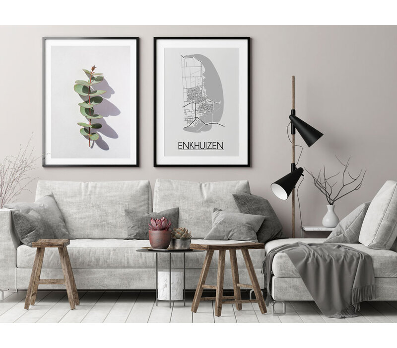 Plattegrond poster naar keuze - Goudfolie, Zilverfolie, Koperfolie