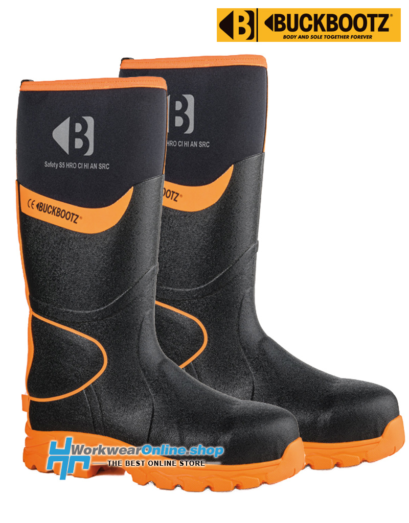 Buckbootz Safety Boots Buckbootz BBZ8000 Negro / Naranja