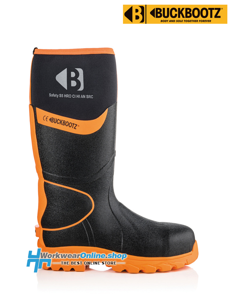 Buckbootz Safety Boots Buckbootz BBZ8000 Negro / Naranja