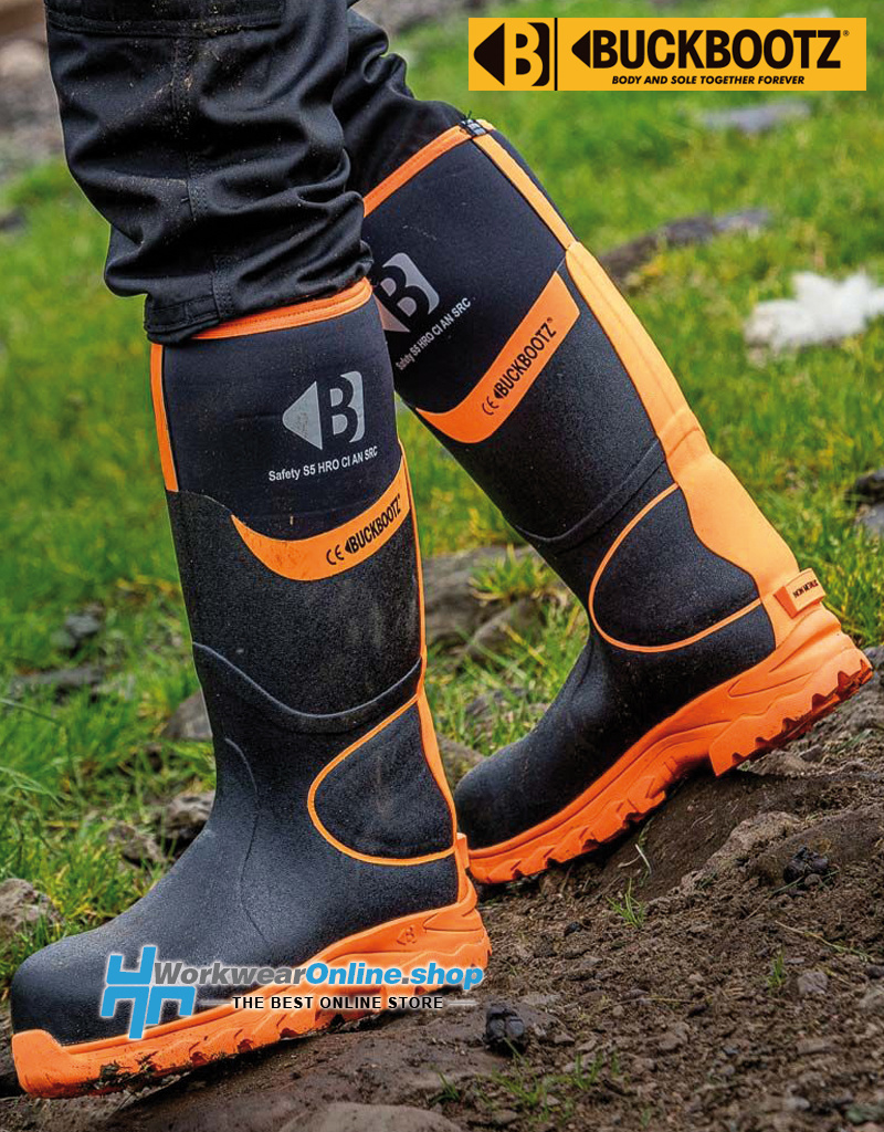 Buckbootz Safety Boots Buckbootz BBZ8000 Black / Orange