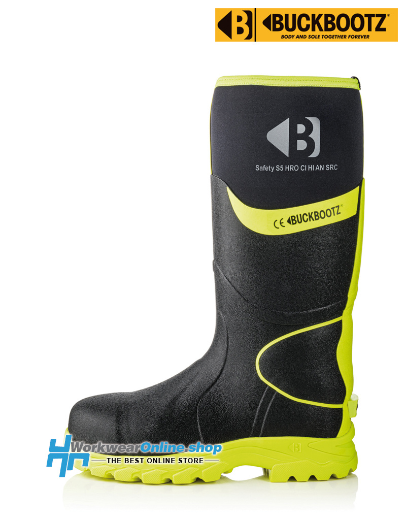 Buckbootz Safety Boots Buckbootz BBZ8000 Black/Yellow